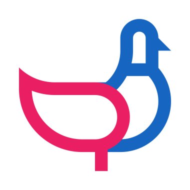 Hen simgesi. düz tasarım biçimi