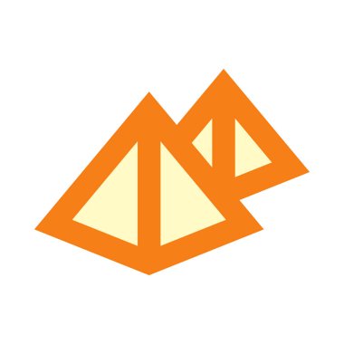 Piramitlerin simgesi. düz tasarım biçimi