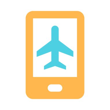  Akıllı telefon, uçuş modu simgesi. düz tasarım biçimi