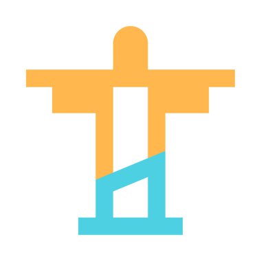 İsa heykeli ikonu. düz tasarım biçimi