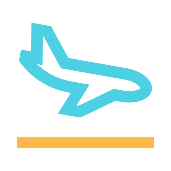 Ikona Letadla Styl Plochého Návrhu — Stockový vektor