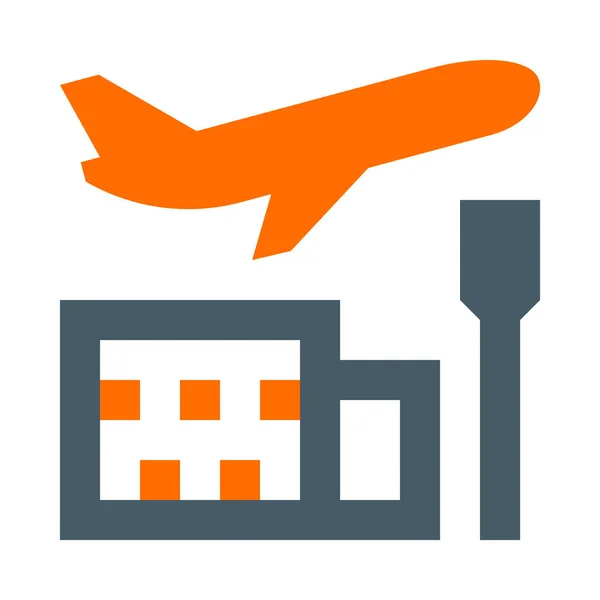 Icône Aéroport Style Design Plat — Image vectorielle