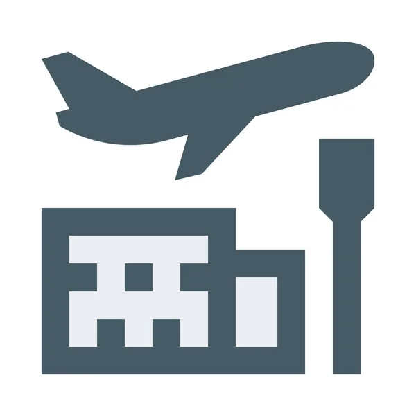 Icono Del Aeropuerto Estilo Diseño Plano — Vector de stock