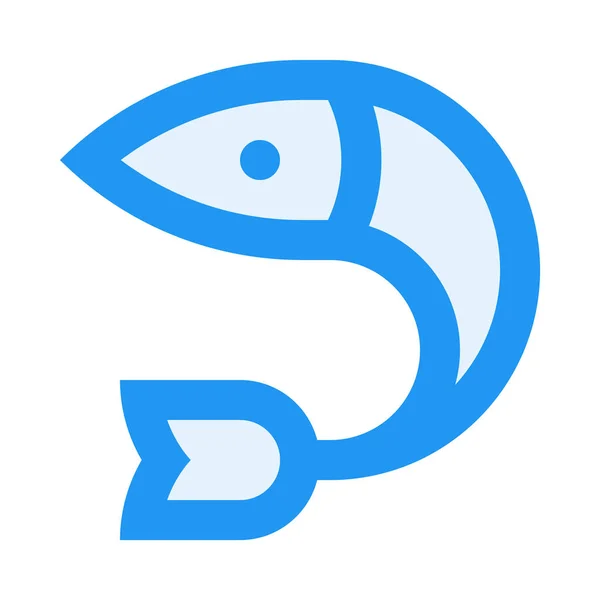 Значок Рыбы Стиль Плоского Дизайна — стоковый вектор