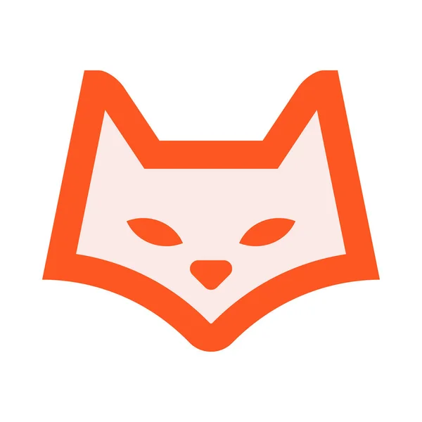 Fox Icoon Plat Ontwerp Stijl — Stockvector