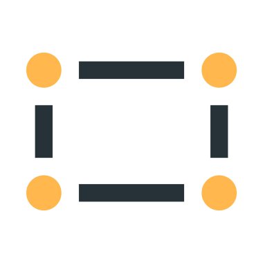 Çizgili ve noktalı dikdörtgen, düz tasarım biçimi.