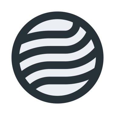 Çizgili daire simgesi, düz tasarım biçimi.