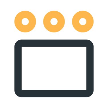 Büyük dikdörtgen simgeli daireler, düz tasarım biçimi.