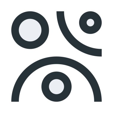 Daireli basit simge, düz tasarım biçimi.