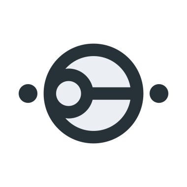 Daireli basit simge, düz tasarım biçimi.