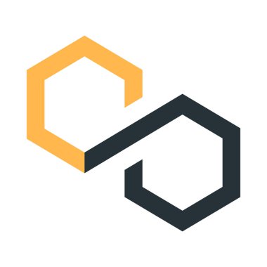 Altıgenler, döngü simgesi, düz tasarım biçimi.