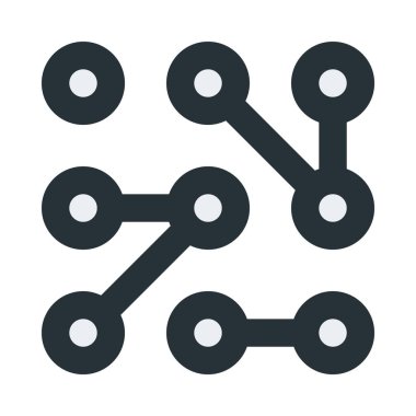 Soyut, figür, mikroçip simgesi, düz tasarım biçimi.