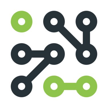 Soyut, figür, mikroçip simgesi, düz tasarım biçimi.