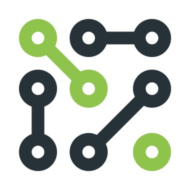 Soyut, figür, mikroçip simgesi, düz tasarım biçimi.