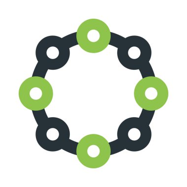 Yuvarlak şekilli daireler simge, düz tasarım biçimi.