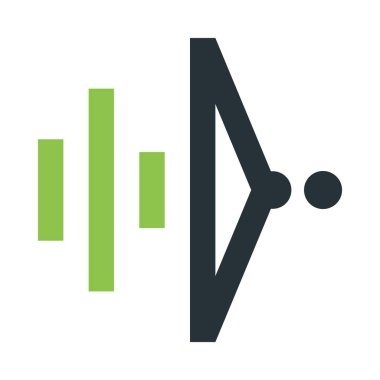 Üçgen, çizgiler, noktalar simgesi, düz tasarım biçimi.