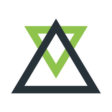 Soyut şekiller, üçgen simgesi, düz tasarım biçimi.