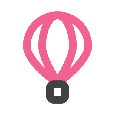 Hava balonu simgesi, düz tasarım biçimi.