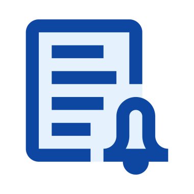 Alarm, zaman, belge simgesi, düz tasarım biçimi.