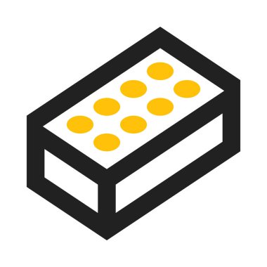 Tuğla, inşaat simgesi, düz tasarım biçimi.