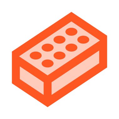 Tuğla, inşaat simgesi, düz tasarım biçimi.