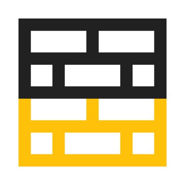 Tuğlalar, duvar, inşaat simgesi, düz tasarım biçimi.