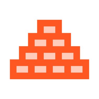 Tuğla duvarı simgesi, düz tasarım biçimi.