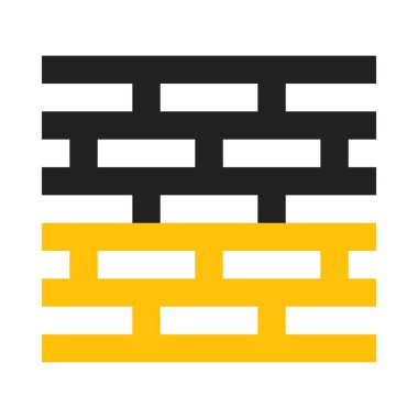 Tuğla duvarı simgesi, düz tasarım biçimi.