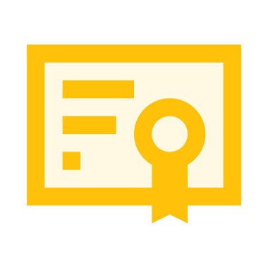 Sertifika, charter simgesi, düz tasarım biçimi.