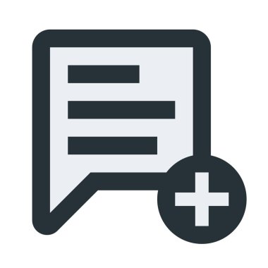 Sohbet, mesaj, simge ekle, düz tasarım biçimi.