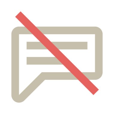 Sohbet, mesaj, silme, engellenmiş simge, düz tasarım biçimi.