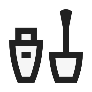 Kozmetik, rimel simgesi, düz tasarım biçimi.