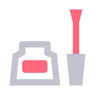 Kozmetik ürünleri, oje ikonu, düz tasarım tarzı.