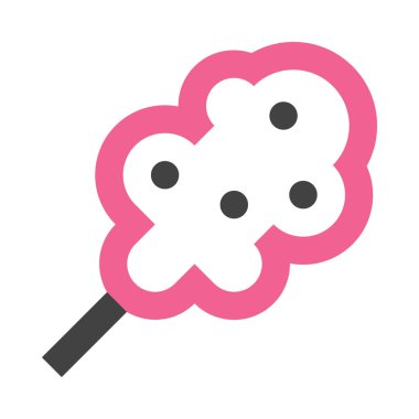 Pamuk helva ikonu, düz tasarım tarzı.