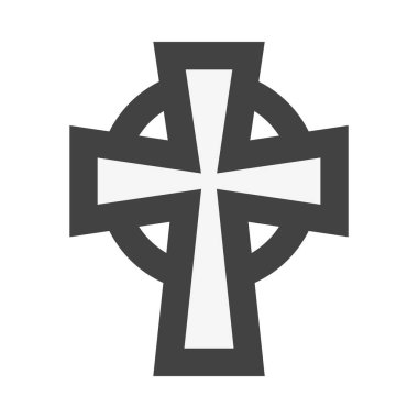 Haç, din simgesi, düz tasarım tarzı.