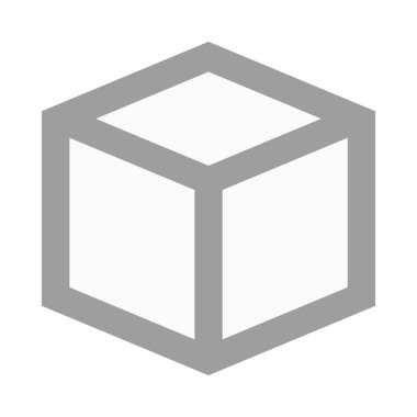 Küp simgesi, düz tasarım biçimi.