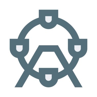 Dönme dolap, çekim ikonu, düz dizayn tarzı. vektör illüstrasyonu