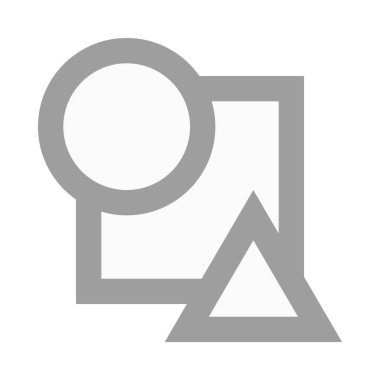 Şekiller, çember, üçgen, kare ikon, düz tasarım tarzı. vektör illüstrasyonu