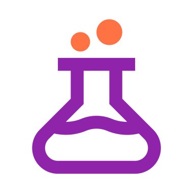 Matara, deney, kimya ikonu, düz tasarım tarzı. vektör illüstrasyonu