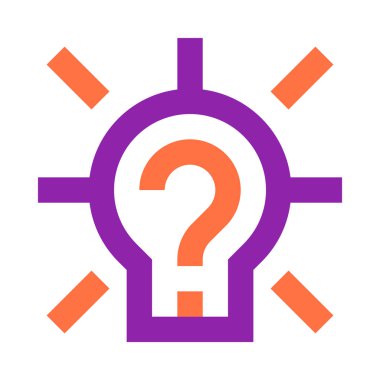 Fikir, soru işareti simgesi, düz tasarım tarzı. vektör illüstrasyonu