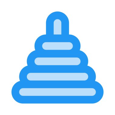 Piramit, oyuncak ikonu, düz dizayn tarzı. vektör illüstrasyonu