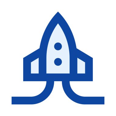 Roket, başlangıç simgesi, düz tasarım tarzı. vektör illüstrasyonu