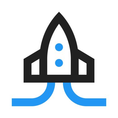 Roket, başlangıç simgesi, düz tasarım tarzı. vektör illüstrasyonu