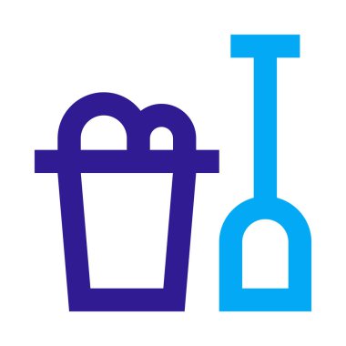 Kum havuzu oyuncakları ikonu, düz tasarım tarzı. vektör illüstrasyonu