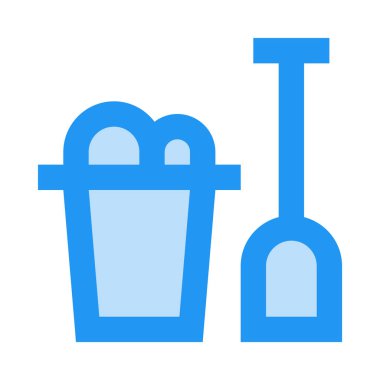 Kum havuzu oyuncakları ikonu, düz tasarım tarzı. vektör illüstrasyonu