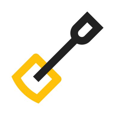 Kürek, alet ikonu, düz tasarım tarzı. vektör illüstrasyonu