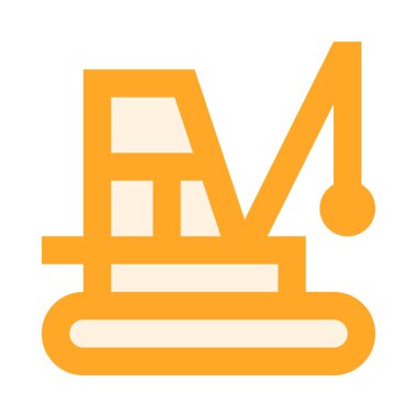 Traktör, dozer simgesi, düz tasarım biçimi, vektör illüstrasyonu