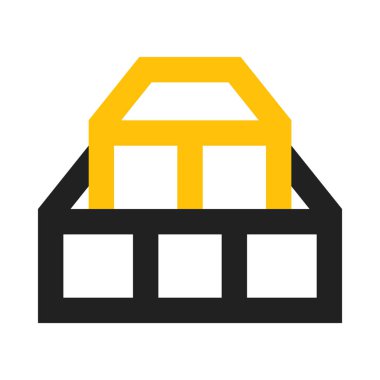 Ahşap, İnşaat malzemeleri simgesi, düz tasarım biçimi, vektör illüstrasyonu