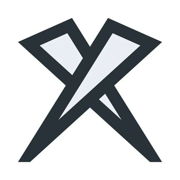 Abstract Logo Twee Driehoeken Icoon Platte Design Stijl — Stockvector