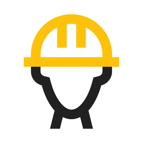 Builder Helmet Construction Icon Flat Design Style — Stock Vector